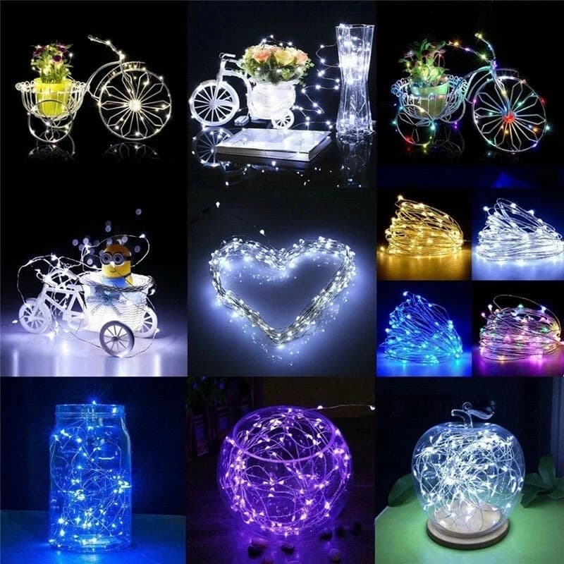 Waterproof LED String Lights Copper Silver Wire Multiple Lengths for Christmas Tree Wedding Party Fairy Holiday Decorative Light