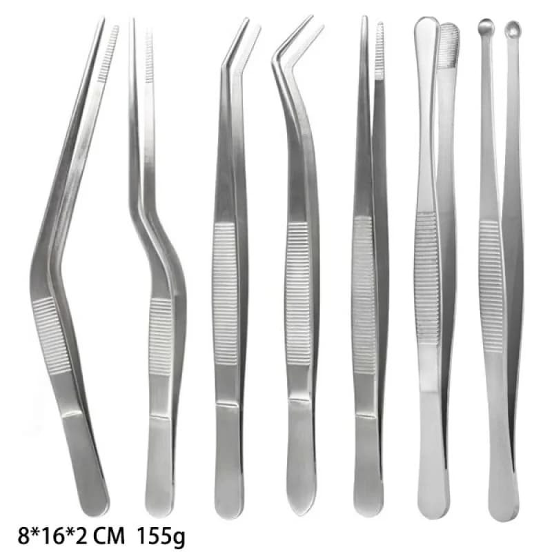 Set Premium di 6 Utensili da Cucina in Acciaio Inossidabile, Pinze e Forbici Resistenti per Decorazione e Presentazione di Alimenti