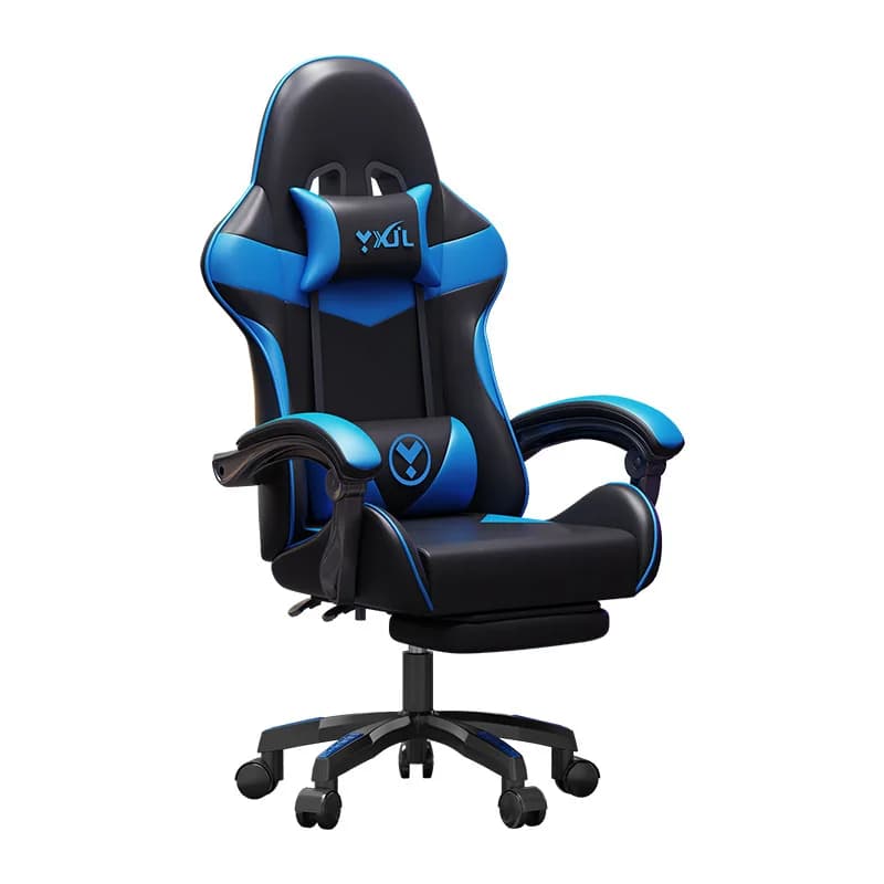 Gaming Chair with PU Leather and Swivel Armrests Ergonomic Chair with 95–145° Adjustable Backrest and Nylon Five-pronged Feet