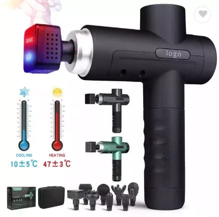 DC 24V Brushless Motor Massage Gun, 30-Speed, 8 Heads, 2600mAh Battery, Hot/Cold Therapy, Body Muscle Relaxation, Pain Relief