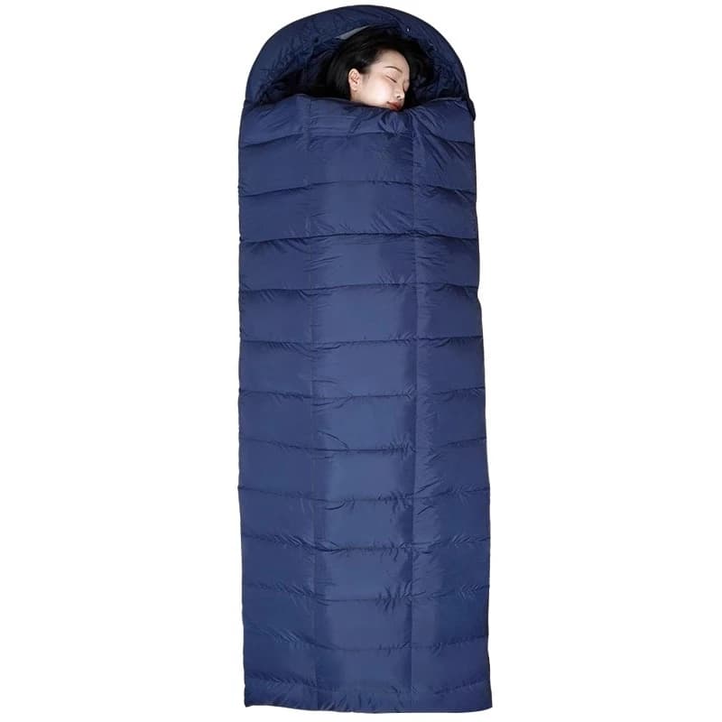 Removable and washable feathered sleeping bag for outdoor camping adults at less than 30 degrees