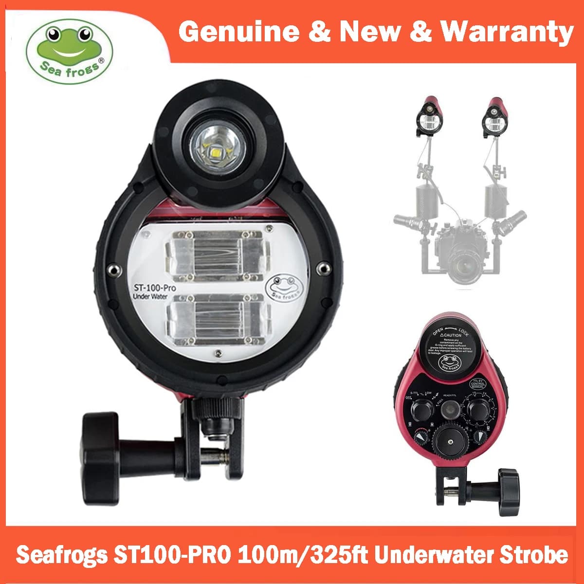 Seafrogs ST100 Pro 100m/325ft Flash light for underwater strobe waterproof camera for A6500 A6300 A7 III RX100 IV underwater housing