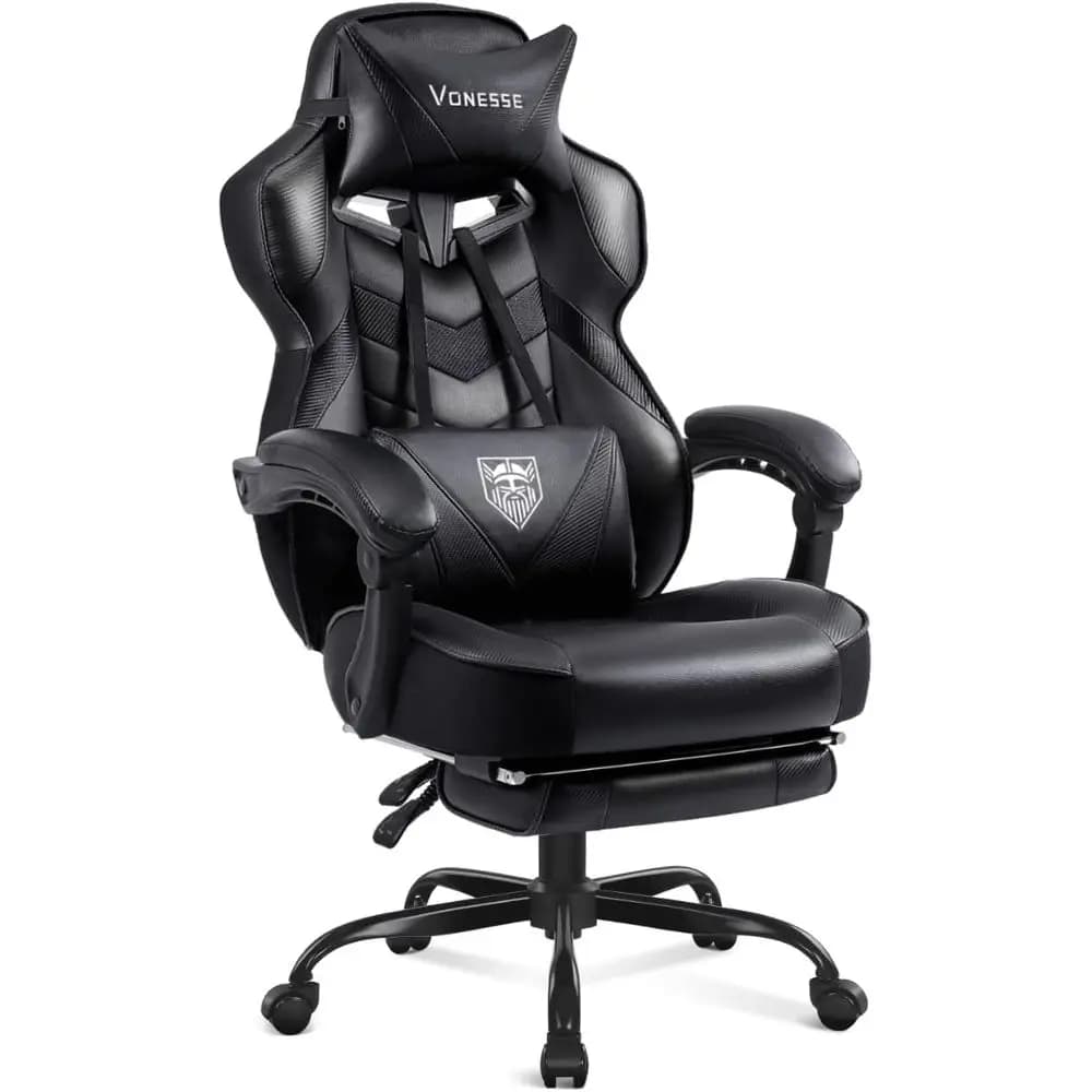Ergonomic Office Chair with High Back, Poggiapiedi and Massage, Padded Spring Bearing, Computer Reclining Armchair for High and Robuste People with Lombare Support