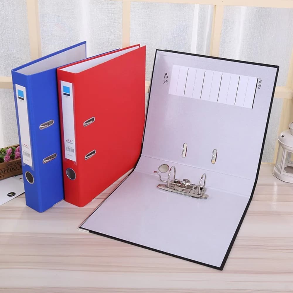 Portable 2 Ring Lever Arch File Lever Arch raccoglitore a due fori ad alta capacità raccoglitore per cartelle in plastica forniture per ufficio