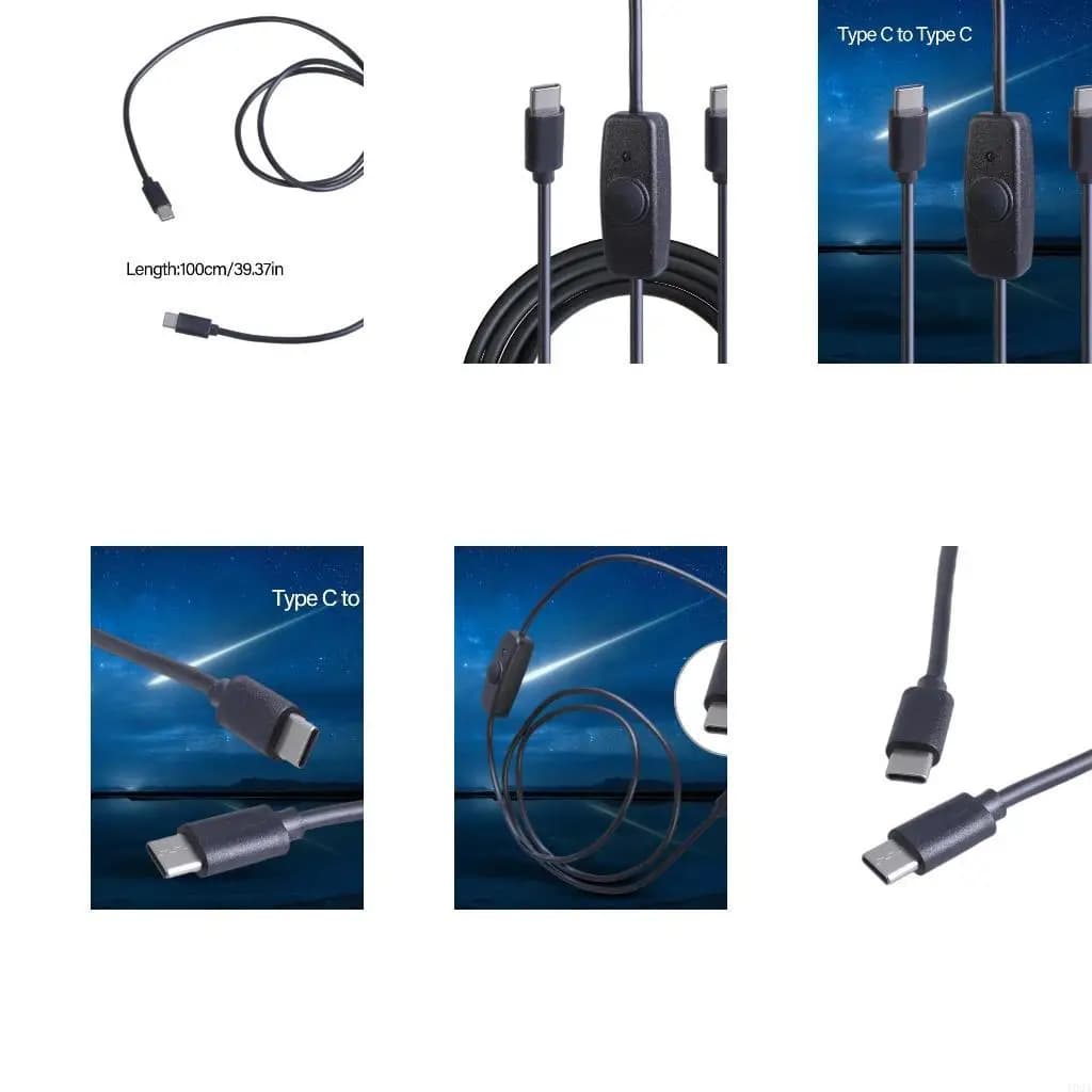 Cavo dati USB tipo C 193A con pulsante commutazione alimentazione Cavo prolunga ricarica da maschio a maschio per