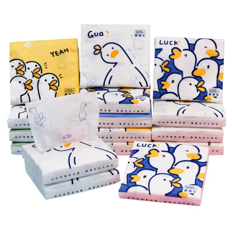 Tessuto facciale di viaggio del fumetto della carta degli asciugamani del tessuto facciale inodore, senza fragranza naturale, 5 conti, 120 fogli/ciascuno