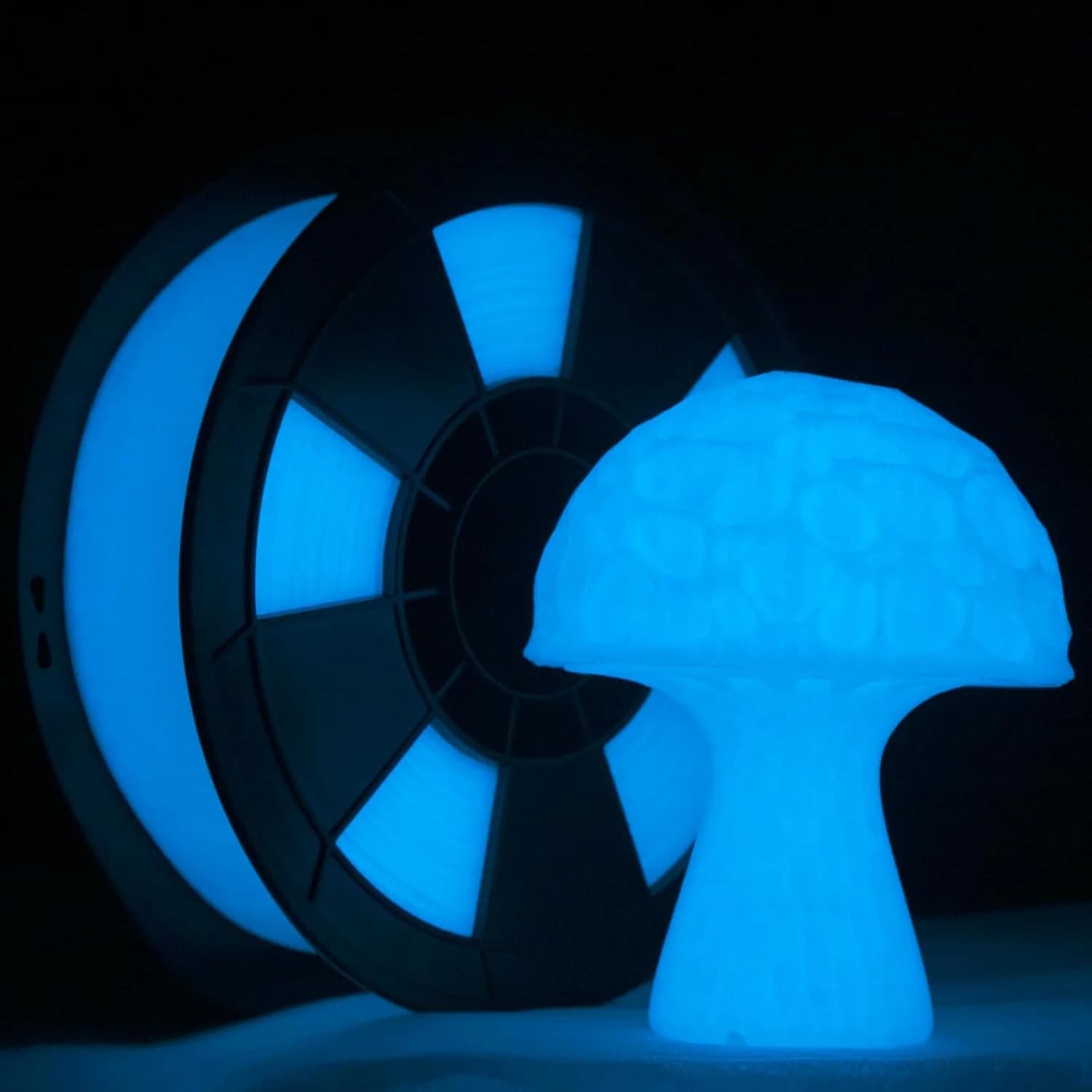 PLA Filament for 3D Printer Fluorescent at the Hole, 1.75mm, Dimensional Accuracy +/- 0.03mm, Blue 250g