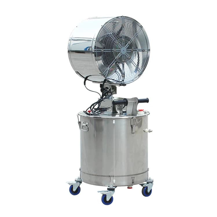 per il raffreddamento del patio/pulverizzatore esterno Ventola di raffreddamento dell'agricoltura Umidificazione Ventola di nebulizzazione Campeggio Spinta manuale mobile in acciaio inossidabile