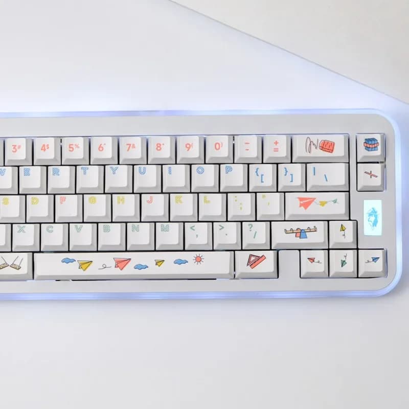 Copritasto a sublimazione a cinque lati PBT originale con piano di carta da 151 tasti, adatto per tastiera meccanica da gioco