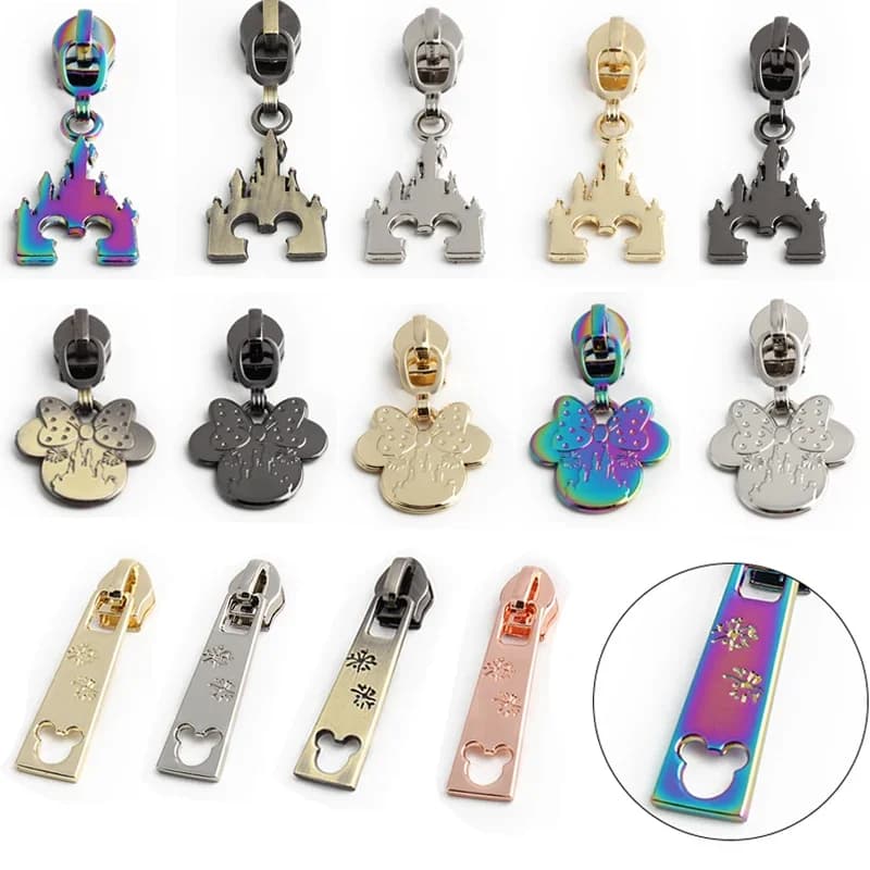 Kit di riparazione per cerniera tascabile per vestiti e scarpe da 5/10 pezzi Dream Series 5 # Cursore per estrattore per cucito fai-da-te con testa in nylon con cerniera in metallo