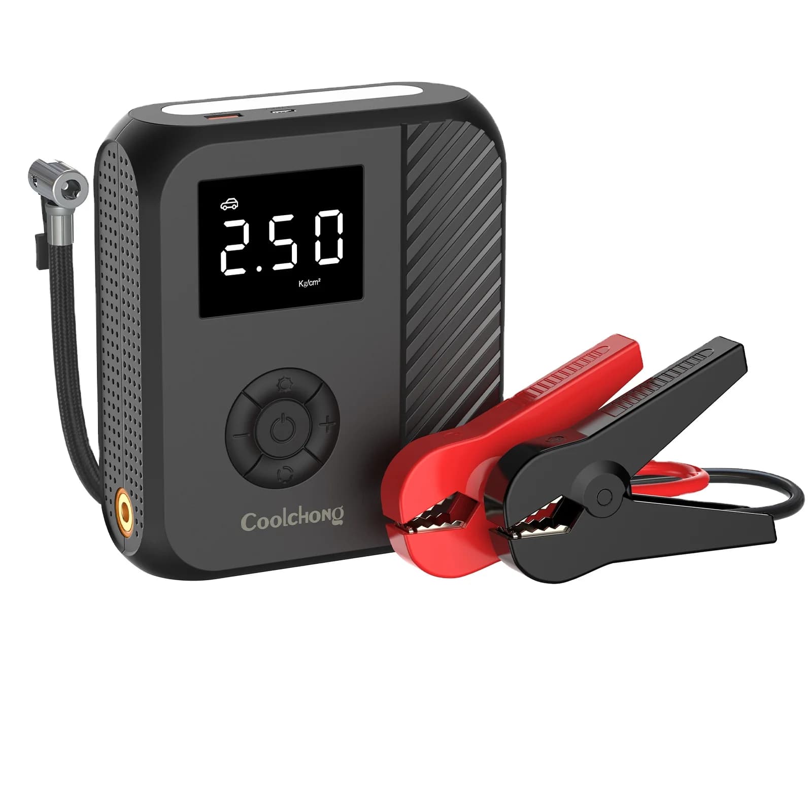 Batteria al litio per auto portatile 12V 1800A Avviatore di emergenza 150PSI Gonfiatore per pneumatici automatico digitale 8.5L Gonfiatore per pneumatici diesel a gas/6.5L