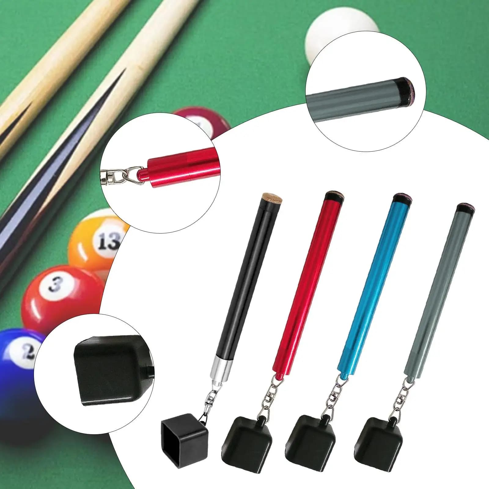 Portable Pool Cue Chalk Holder 2 in 1 Lightweight Chalk Case Billiard Cue Tip Tool for Cue Repair Supplies