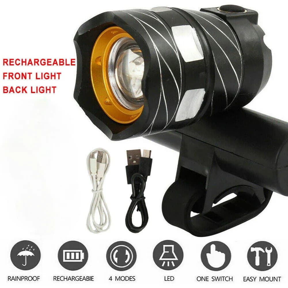 15000LM T6 Luce a LED Accessori per biciclette Set di luci per bici USB ricaricabile Faro/Torcia elettrica Lampada da ciclismo zoomabile impermeabile
