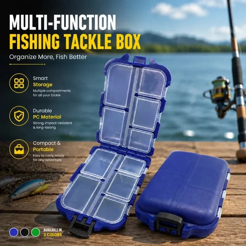 Multifunctional Lure Storage Box Portable Sea Rock Fishing Tackle Organizer Case Divided Grid Container for Hooks Sinkers