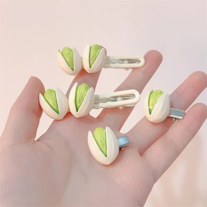 Nuovo accessorio per capelli a forma di becco d'anatra, grazioso e divertente, con frangia laterale effetto capelli finti, per simulazione di cibo.