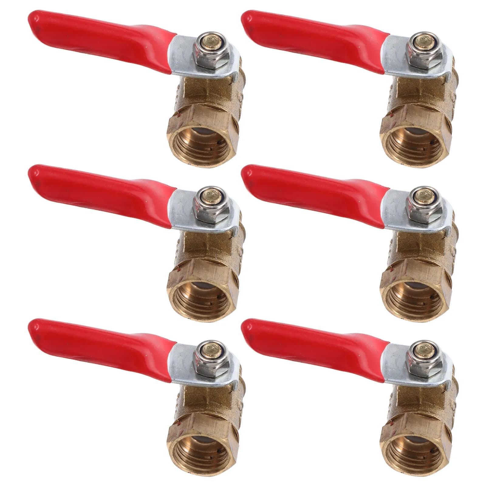 6 Pezzi Mini Valvola a Sfera in Rame con Filettatura NPT, Valvola di Chiusura Antigoccia per Tubi da Giardino, Tubi Pneumatici, Gas, Acqua e Controllo Scaldabagni