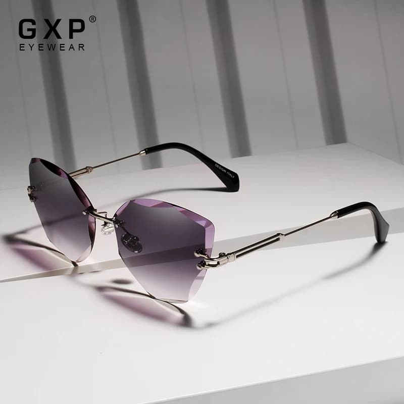 GXP Fashion Women's Rimless Gradient Sunglasses Women Gradient Eyewear Shades Party Glasses