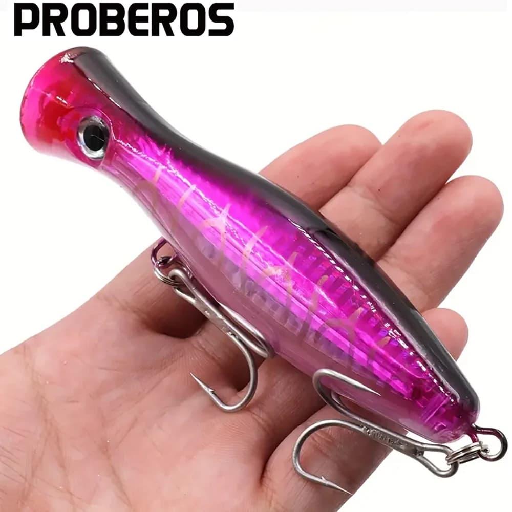 PROBEROS 1 pz 13 cm 43g Popper Richiamo di Pesca Esca Artificiale Dura con 2 Ami Alti Esche Da Pesca Alla Carpa Wobbler, esca Tuya