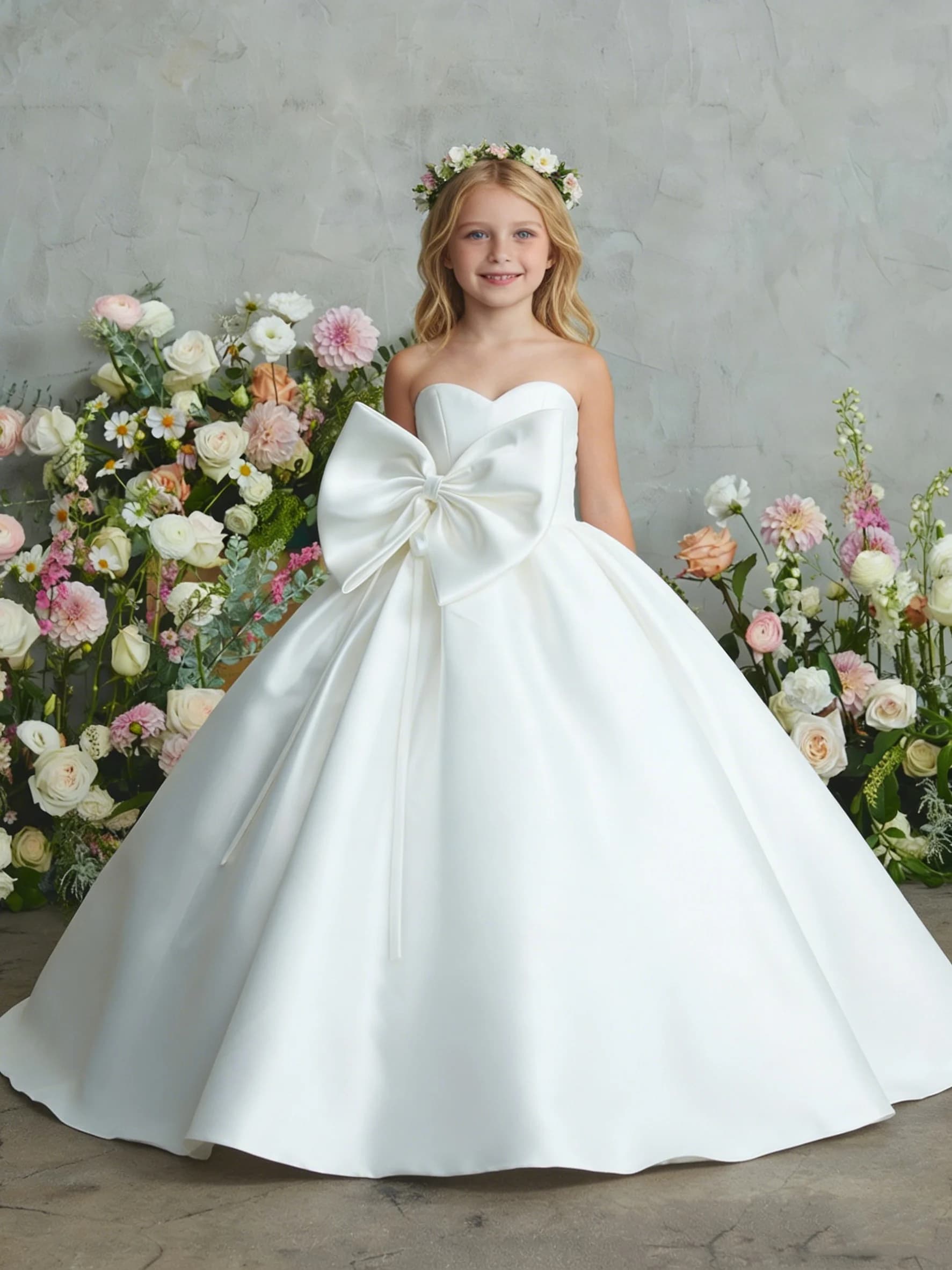 Abito Gierl fiore rosa per matrimonio Perle che bordano Tulle Puffy Princess Festa di compleanno per bambini Abito da ballo per prima comunione Personalizzato