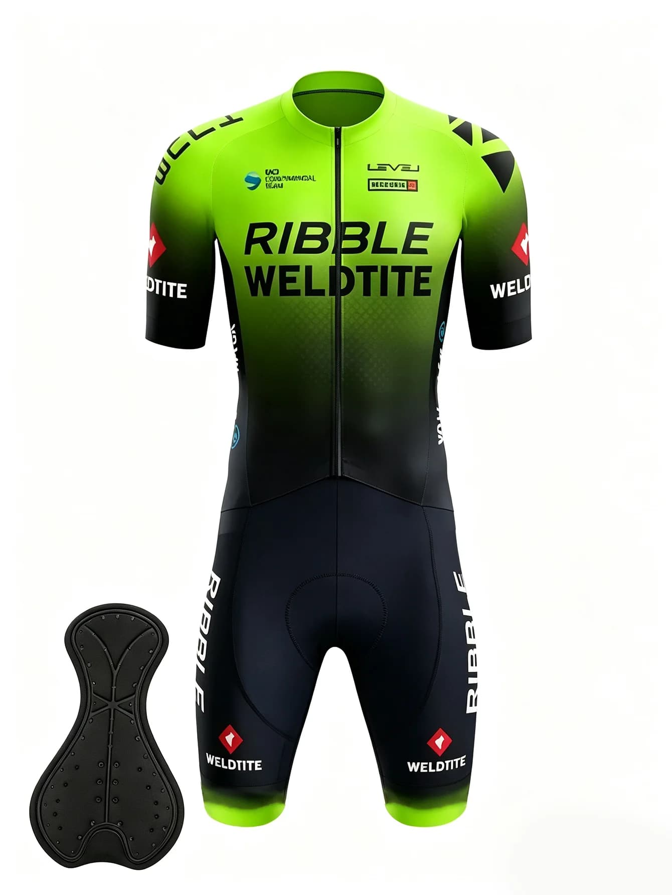 Streamlined Men‘s Bike Bodysuit Short Sleeve Shorts, Breathable Quick Dry Lightweight Cycling Jumpsuit