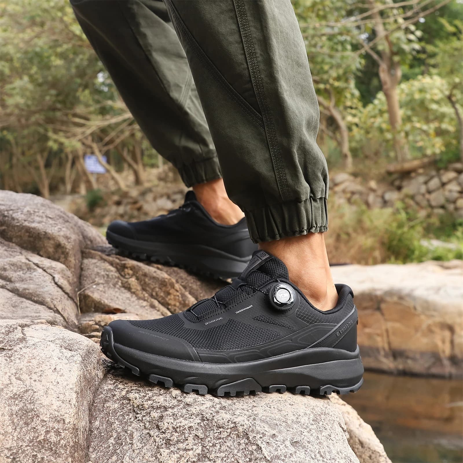 High Quality Men's Trekking Shoes, Climbing Shoes with Rotation Closure, Luxury Outdoor Shoes Signed