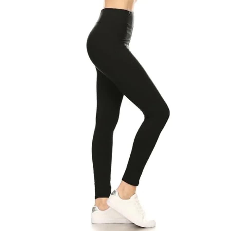 Leggings Depot: Leggings a Vita Alta per Donne, Morbidi e Lisci, Tinta Unita, per Yoga - Regolare, Plus, 5X