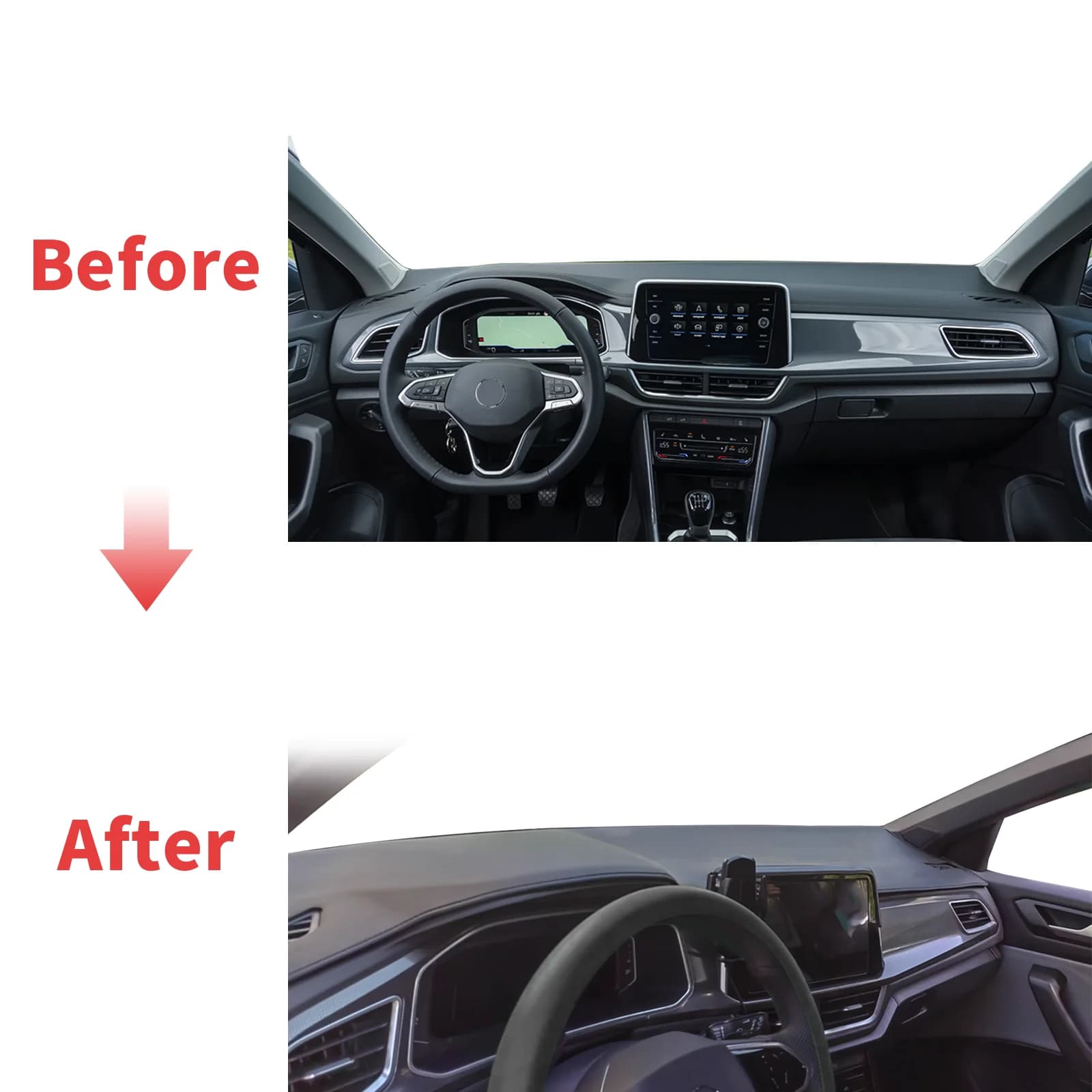 Measuring VW T-ROC 2023 2024 2025 TROC T ROC Dashmat Car Accessories Dashmat Cover Pad DashMat Parasol Protective Mat