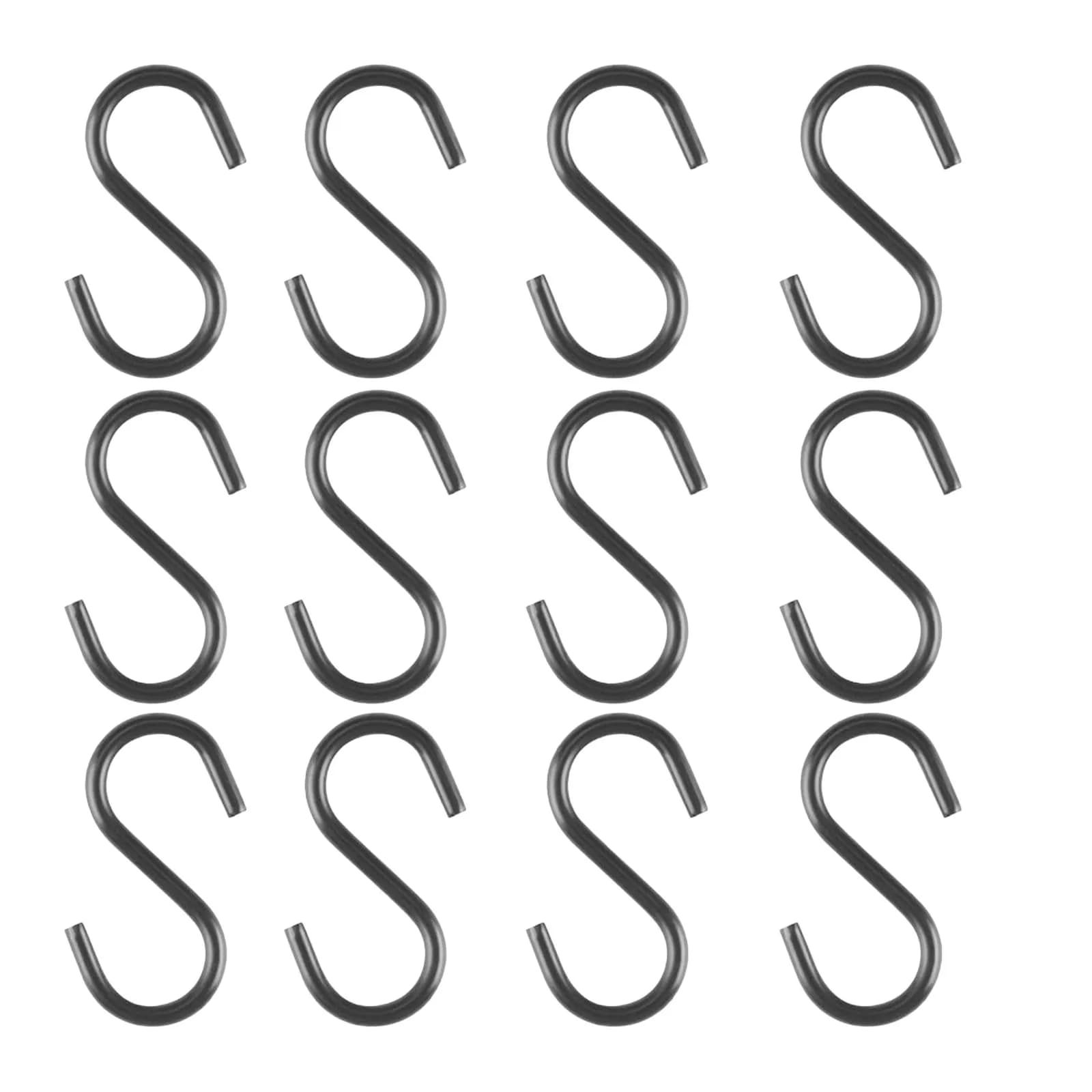 100Pcs Mini S Hooks Black Metal 0.5 Inch for Hanging Plants Jewelry Wind Chimes Holiday Ornaments Garland Wreath DIY Craft