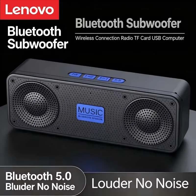 Lenovo Wireless Bluetooth Desktop Small Speaker Portable Subwoofer Stereo Sound FM Radio Outdoor Loudspeaker for Phone PC