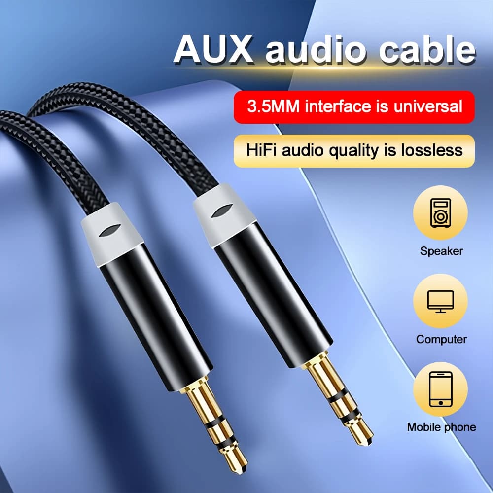 Audio Extension Cable AUX Cable USB-C To 3.5mm Compatible With Mainstream Models Features High-fidelity Noise-canceling Design