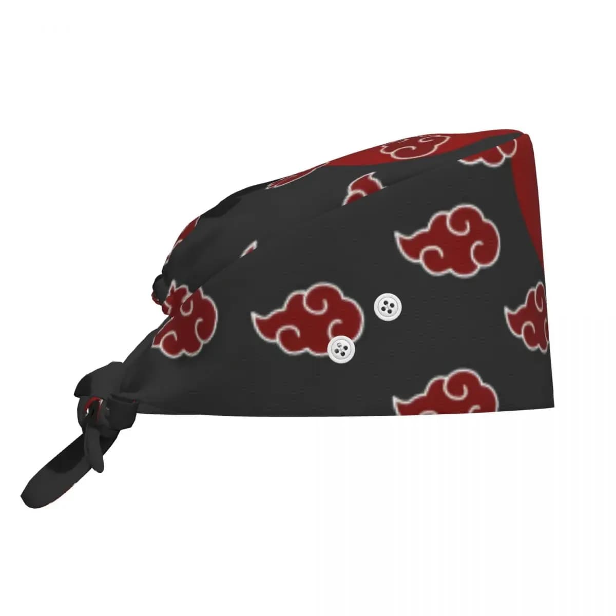 Cappello Chirurgico Personalizzato Anime N-Naruto con Bottoni per Donne e Uomini, Berretto per Sala Operatoria, Cappello da Infermiera, Cappello da Laboratorio con Bottone