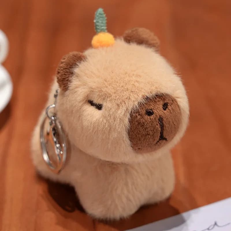 Capibara Peluche Ciondolo Capibara Peluche Portachiavi Borsa Kawaii Portachiavi Simpatico cane Gatto Bambole Decorazione auto Regalo di Natale