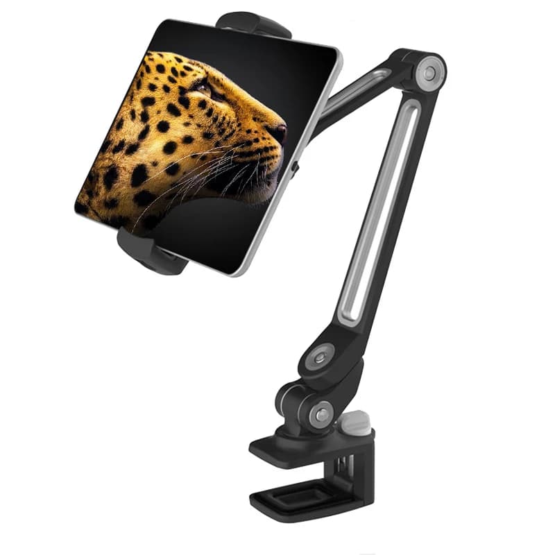 Supporto per Tablet in alluminio supporto per braccio lungo regolabile morsetto supporto per ventosa per iPad Pro 12.9 Air Mini tavoletta da disegno digitale Mipad