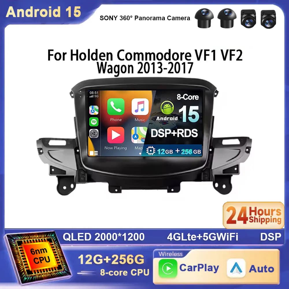 For Holden Commodore VF1 VF2 Wagon 2013-2017 Android15 Car Stereo GPS Navigation CarPlay DSP Bluetooth Head Unit plug & play