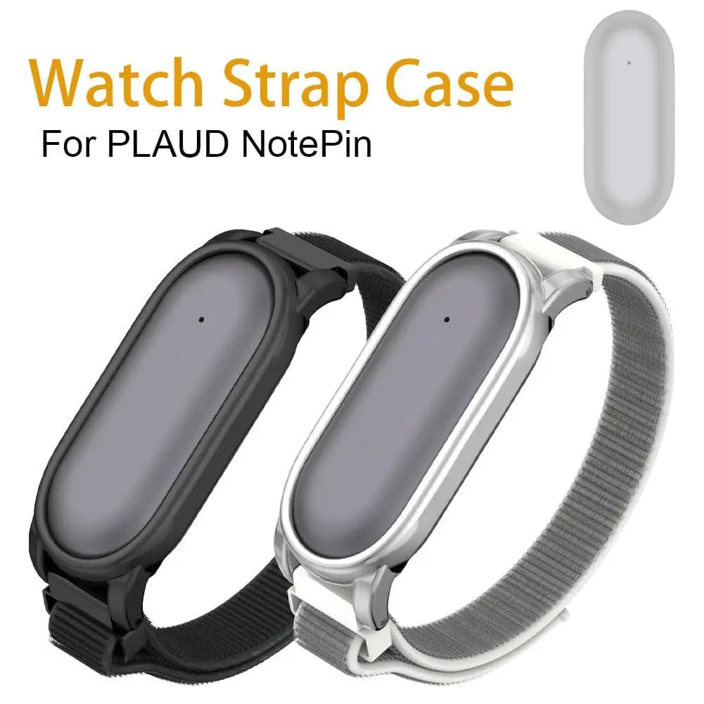 Copertura protettiva impermeabile e resistente al sudore per la custodia del registratore vocale PLAUD NotePin in TPU con cinturino integrato in nylon con velcro