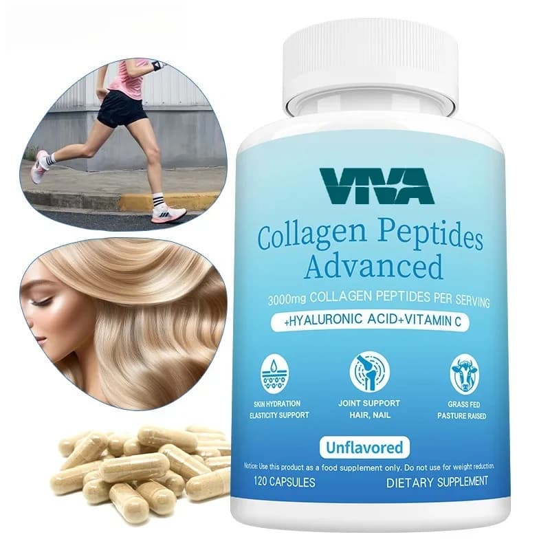 Collagen Peptides Supplement - Rich in Hyaluronic Acid and Vitamin C - Improves Skin Health and Supports Joint and Bone Health