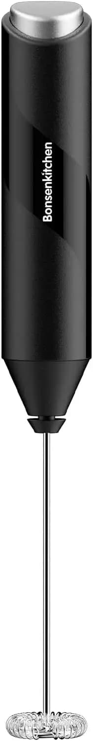 Powerful Milk Frother for Coffee, Fast Handheld Drink Mixer with Stainless Steel Whisk, Battery Operated Hand Frother Stirrer Wa