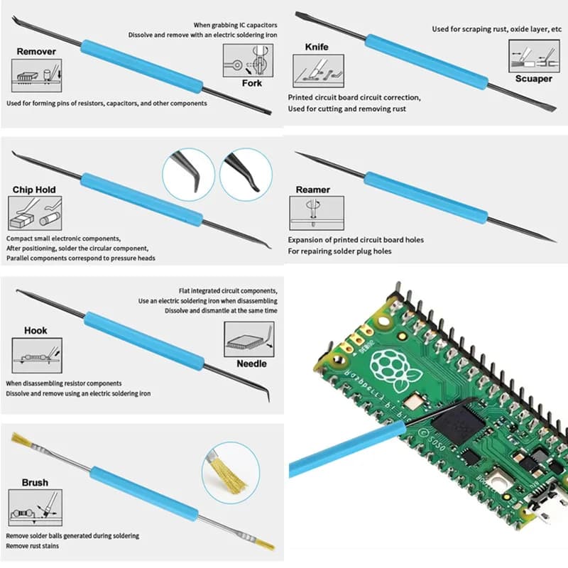 6-piece PCB Cleaning Tool Set Pressed Circuit Dishesing Aid Tools