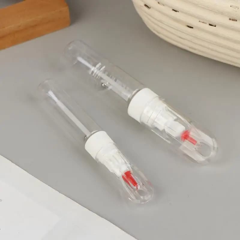 1 Pezzo Penna 2 in 1 con Punta a Spazzola e Ago, Flacone Vuoto per Smalto, Penna per Ritocchi, Penna per Riparazione Vernice, Penna a Punti + Penna da Disegno
