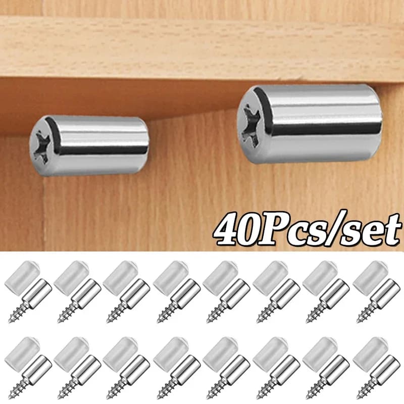 40/2 pezzi Vite autofilettante Staffa per armadio Supporto in laminato con manicotto in gomma Strato antiscivolo Supporto per lastra di vetro Set di viti fisse
