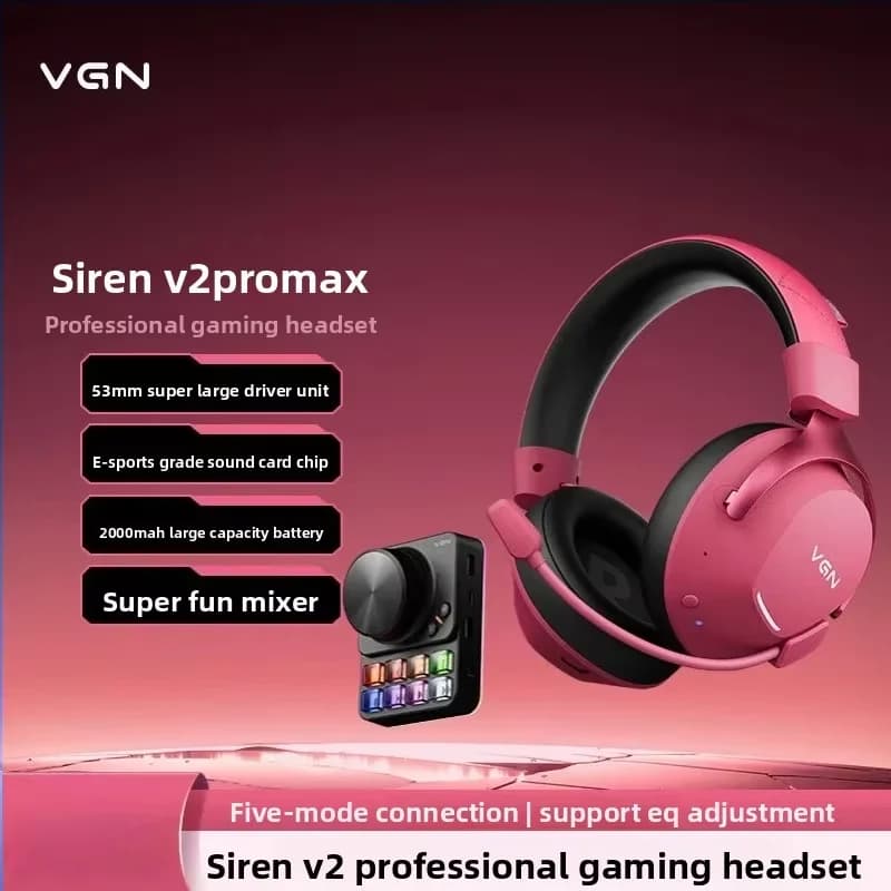VGN VXE Siren V2 Earphone 5Mode Wired Headphone Wireless Siren V2 Pro Max With Audio Mixer Gamer Headset Fps Gaming Headphones