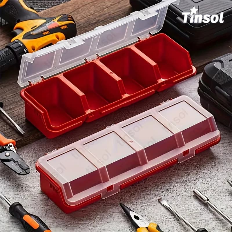 TINSOL Scatola Organizer Multi-Scomparto per Viti, Piccoli Componenti, Dadi, Bulloni, Gioielli e Perline - Contenitore in Plastica Resistente