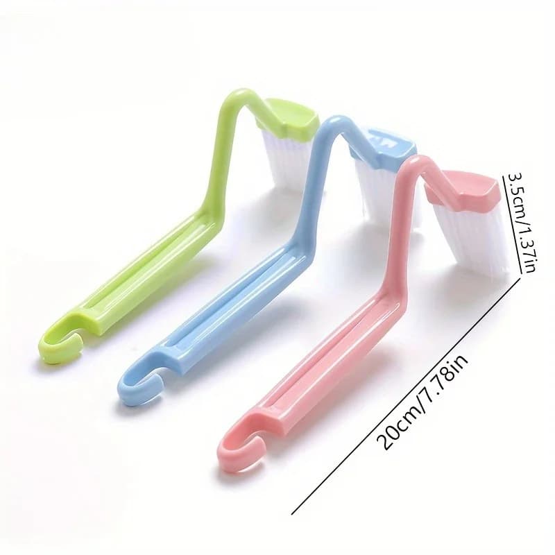 3 spazzole per WC con manici allungati, spazzole per la pulizia in plastica a forma di V per bagno e uso esterno, adatte per la pulizia