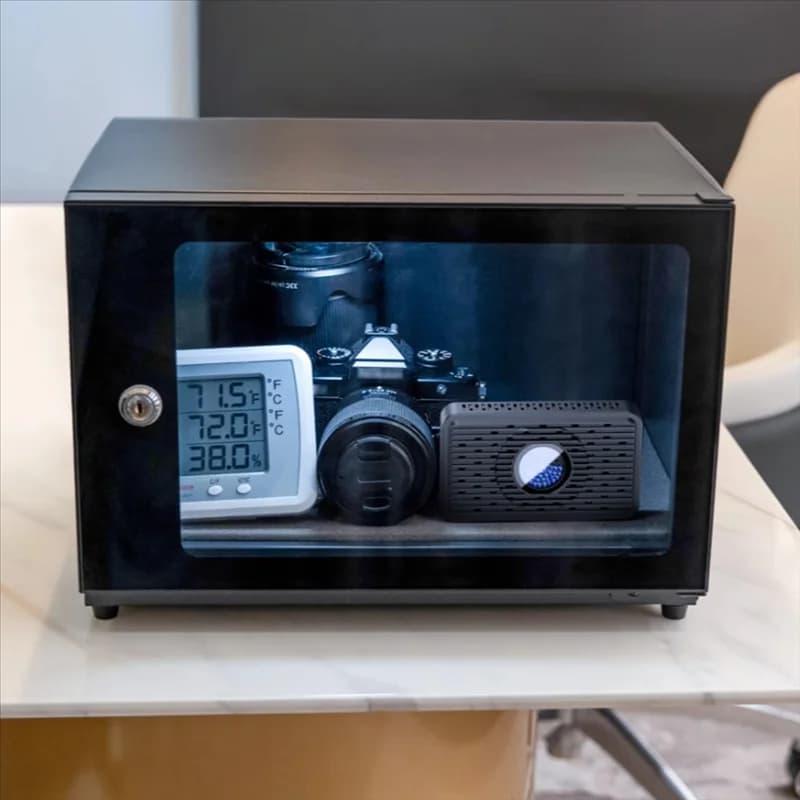AA60-Scheda deumidificatore riutilizzabile per microscopi DSLR Custodia a prova di umidità Accessori per fotocamera Assorbitore di umidità elettronico