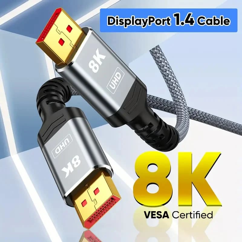 DisplayPort 1.4 DP cable to DP 4K/144Hz male-male active cable 2K/165Hz 1080P for MacBook Laptop Projector PC Monitor HDTV