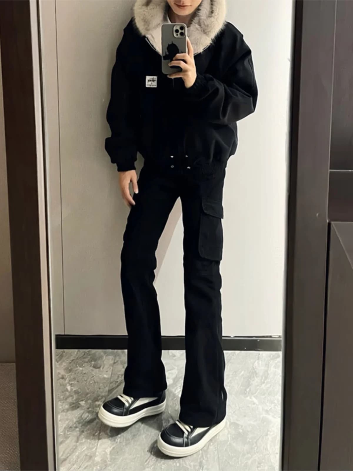 Black Slim Fit Straight Leg Jeans Men's Autumn Winter Cleanfit Carpenter Pants Cool Trendy Jeans Casual High Waist Long Pants