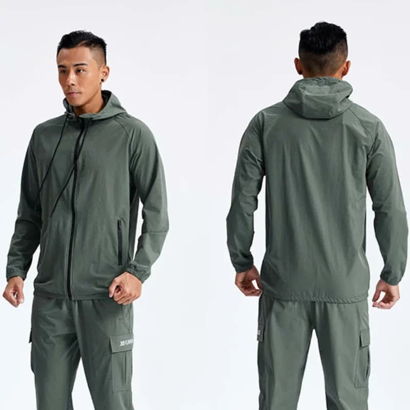 Uomo Fitness Abbigliamento sportivo Allenamento in palestra Felpe con cappuccio a maniche lunghe Felpa da jogging Cappotto maschile Cardigan Giacca da corsa con cerniera
