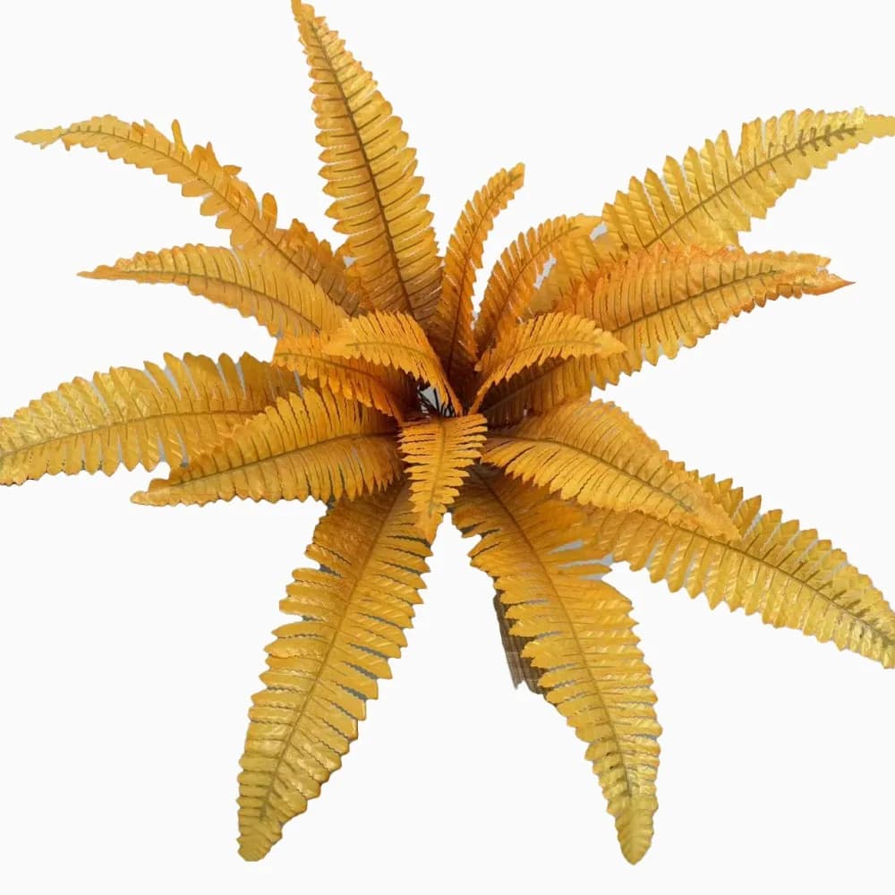 18 Leaves Artificial Persian Fern Leafs Weather Resistant Silk Leaves Fake Fern Plants Plastic Lifelike Boston Fern Leaves
