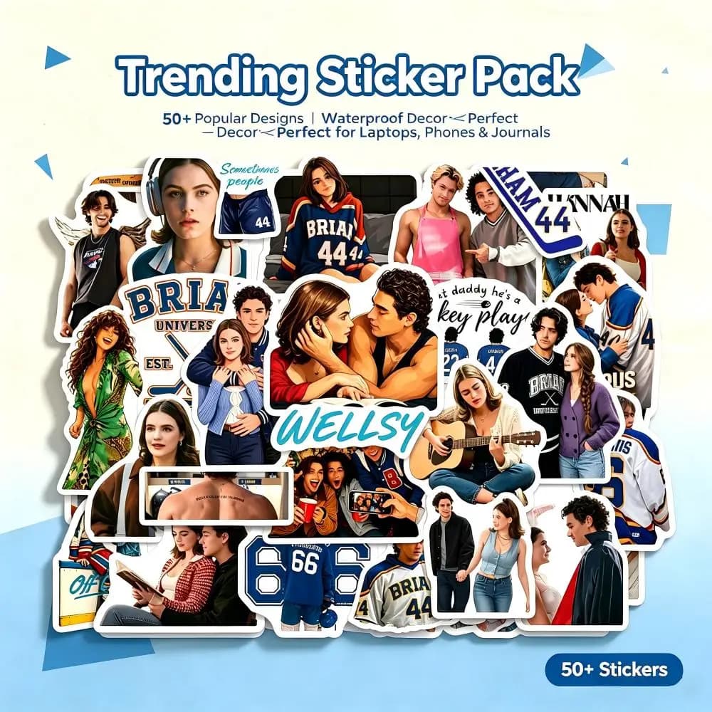 50PCS new American TV series, movies, Off Campus phone cases, water bottles, scooters, tablets, graffiti stickers, toys, gifts