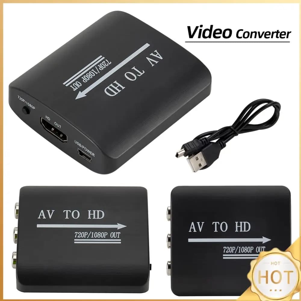 Convertitore AV a HDMI 1080P HD con Cavo USB, Supporto PAL per N64, Wii, PS1/2/3, Xbox One, SNES, ecc.